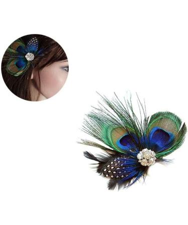 Snner Girls Work Peacock Feather Hair Clip Feather Hair Pins Wedding Fascinator for Women & Girls - Buy Online on GoSupps.com