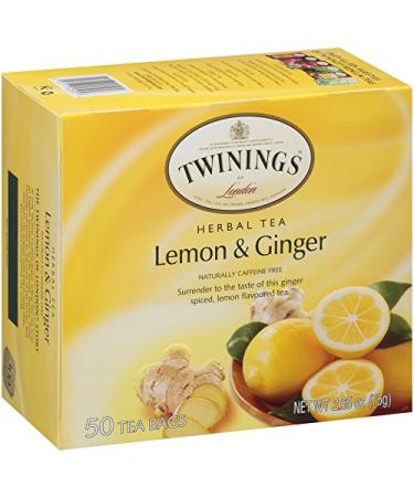 Buy Twinings Herbal Tea Lemon & Ginger Caffeine Free - 25 Tea Bags | 1.32 oz - Buy Online on GoSupps.com