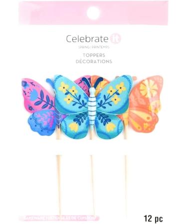 Butterfly Cupcake Toppers by Celebrate It Spring 12ct - Buy Online on GoSupps.com