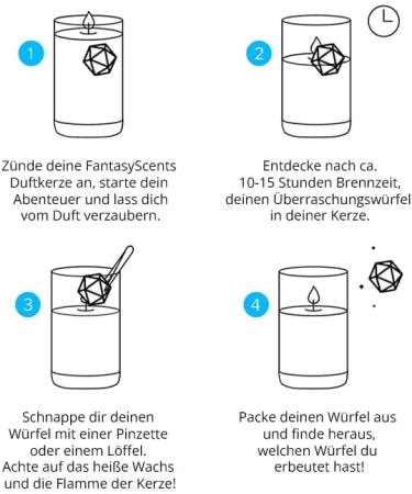 Nordic Lake Role Play Fragrance Candle with Hidden D20 Cubes - Handmade in Germany | 240ml - 40 Hour Burn Time - Buy Online on GoSupps.com
