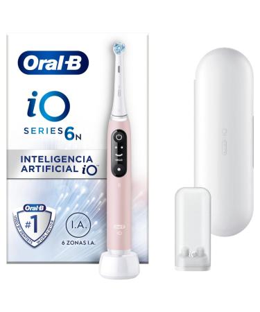 Oral-B iO Series 6N Electric Toothbrush Bluetooth 5 Brushing Modes 2 Brushes 1 Travel Case White/Pink Single