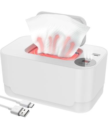 Baby Wipe Warmer Baby Wet Wipes Dispenser for Newborns Portable Thermostat Baby Wipes Heater Keeps Wipes Warm and Moist Large Capacity Diaper Wipe Warmer Prevent Dry (White)