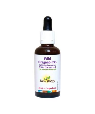 New Roots Herbal - Wild Oregano C93-30ml - Wild Oregano Oil Drops - Wild Mediterranean Oregano Oil Organic Liquid Drops - 93% Carvacrol Oregano Oil of Wild Oregano Organic Oregano Oil Drops 30 ml (Pack of 1)