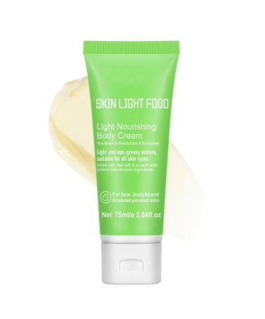 Skin Light Food Moisturizing Body Plant Cream with Chamomile Calendula and Pansy for Face Body & Hand Dry & Dehydrated Skin (1 Large) 2.64 Fl Oz (Pack of 1) 1