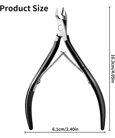 KMZ Cuticle Nippers Stainless Steel Professional Cuticle Cutter Trimmers Cuticle Cutters with Double Spring Manicure Pedicure Tool for Home and Salon (Black) - Buy Online on GoSupps.com