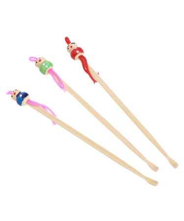 10Pcs Cartoon Doll Bamboo Earpick Spoon Clean Earwax Removers Ear Care Safe Tool
