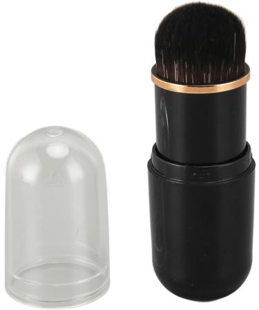Retractable Makeup Brushes Portable Loose Powder Small Compact Dense Bristle Brush with Travel Cover (Black) - Buy Online on GoSupps.com