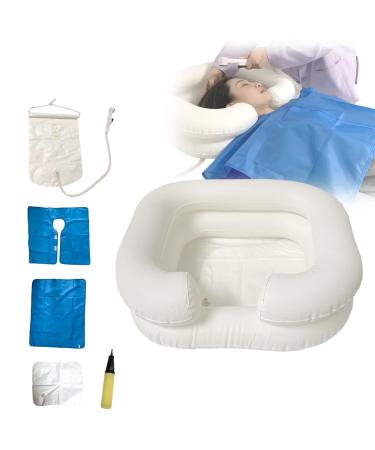 Inflatable Bedside Shampoo Basin Hair Washing Kit, Portable Shampoo Shower System for Disabled& Elderly Seniors Home Health Care, Pregnancy, Bedridden, Post-Surgical Patient