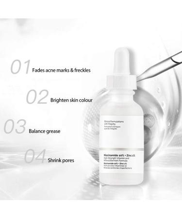 Congci Face Serum 10% Niacinamide + 1% Zinc Whitening Cleanser Oil Control Brightening Complexion Skin Essence Emulsion 30ML  - Buy Online on GoSupps.com