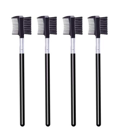 4 PCS Eyebrow Brush and Comb,Makeup Eyelash Comb,Portable Spoolie Brushes for Eyelashes Extension Style-1