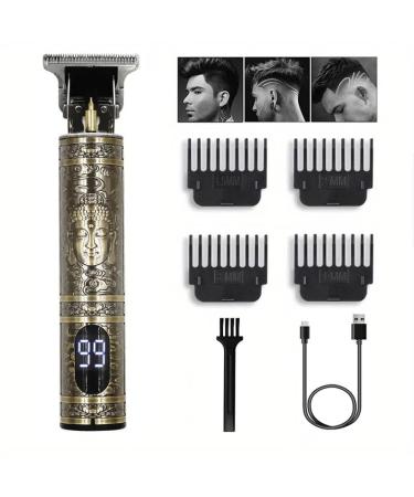 MFIGGSO LCD T9 Electric Hair Clipper for Men Hair Clipper for Hiar Cutting Rechargeable Electric Shaver Beard Hair Clipper Hair Clipper for Men LED Display (Buddha Head)