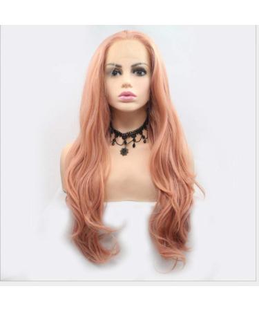 BGHJUE WIG Accessories Long Natural Wigs for Women Side Parting Highlight Synthetic Wig High Temperature Fiber BreataBle Wig Cap Orange Long Curly Hair