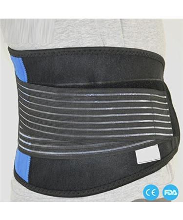 Neoprene Double Pull Posture Support Brace - Aofit Lumbar Lower Back Support Belt (XXL 40-44 inches) - Black & Blue - Buy Online on GoSupps.com