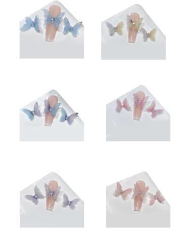 3PCS 3D Small Butterfly Nail Nail Decor DIY Embellishments Nails Art Decoration Suitable For Various Crafts & Silver Nail H1452 - Buy Online on GoSupps.com