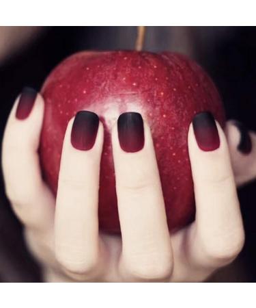 Handcess Square Matte Short Red Gradient False Nails Acrylic Art Full Cover for Women Girls (Red-3) - Buy Online on GoSupps.com