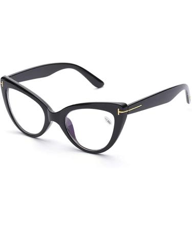 Cute Oversized CatEye Blue Light Blocking Reading Glasses for Women - Large Lens Computer Readers in Stylish Blue Light-black (2.25x) - Buy Online on GoSupps.com