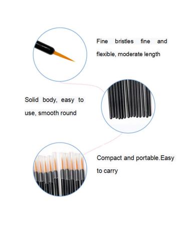 AKOAK 100 Pcs Disposable Eyeliner Brush - Black Handle Fine Applicator for Liquid Eyeliner & Lash Extensions - Buy Online on GoSupps.com