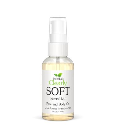 Clearly SOFT Gentle Face and Body Oil for Sensitive Skin | Hydrate Moisturize Soothe Dry Skin | Natural and Organic Ingredients for Smooth Soft Skin | Made in USA (2 Oz)