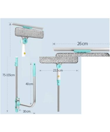 Double-Sided Window Cleaner-Detachable Telescopic U Shaped Professional Window Cleaning Tool Flexible Outside Double-Sided Glass Cleaner Kit - Buy Online on GoSupps.com