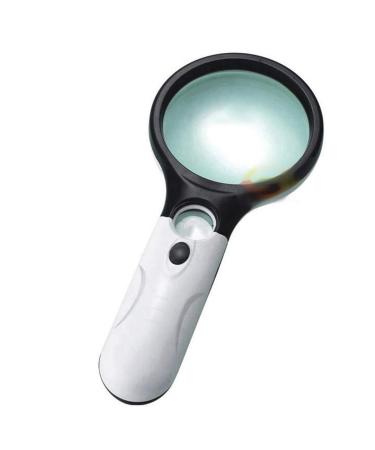 Magnifying Glass with 3 LED Lights 3X 45X Handheld Magnifier Senior Reading Super High Clarity Lightweight Made in China