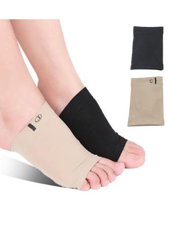 FOX-TECH 2 Pairs Arch Support Socks  Padded Gel Foot Arch Support  Quick Relief For Flat Feet  Plantar Fasciitis  Relieve Foot Pain  Heel Spurs