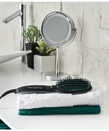 Rowenta Powerstraight CF5820 Smooth Brush - Perfect for All Hair Types Adjustable Temperatures Radiant Shine & Hair Protection - 1.8m Cord Black & Green - Buy Online on GoSupps.com