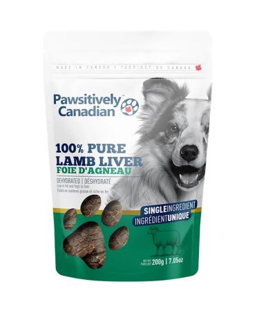 Pawsitively Canadian 100% Lamb Liver Dehydrated Dog Treats - 200grams (7oz) - One Ingredient