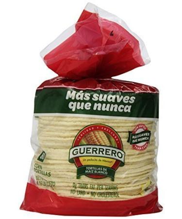 Guerrero 6 Inch White Corn Tortillas, 80 ct, 4.58 lb by Mission Foods White Corn Tortillas 80 Count (Pack of 1)