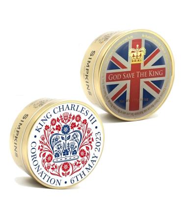 Simpkins King Charles III Coronation Mixed Fruit Tins 175g | Pack of 6 (King Charles III Coronation & God Save The King) Mixed Coronation Designs