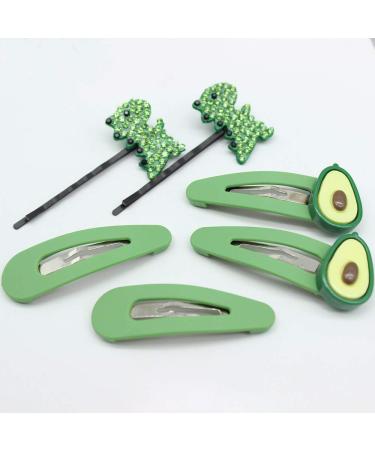 6pc Cartoon Frosted Hair Clips Set + 3 Pairs White Bridge Dinosaur Hairpins for Girls & Women - Buy Online on GoSupps.com