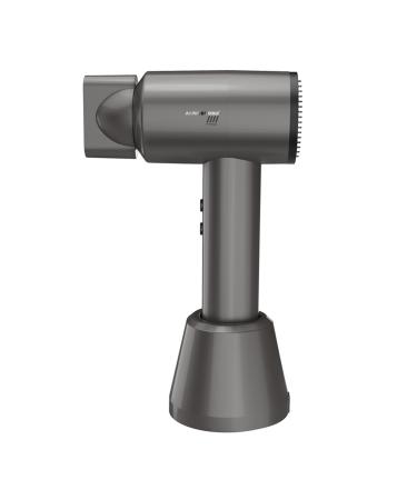 Portable Cordless Hair Dryers Travel Blow Dryer Hot/Cold Air w/5000mAh Built-in Battery Powered & Harging Stand Small Hair Dryer for Kids/Women Gray Grey