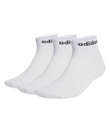 adidas Unisex Kids Think Linear Ankle Socks 3 Pairs Socks 28-30 white/black