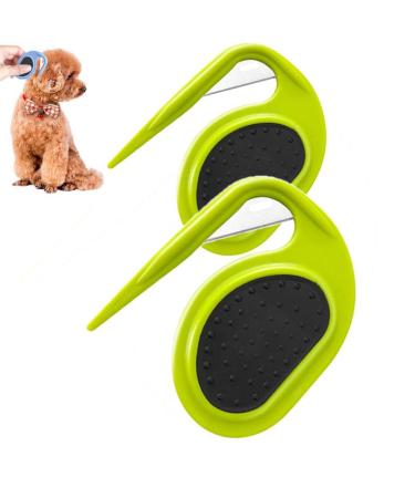 PET Knotting Comb Professional Denfilzer with steel blade de -filter knife cat splitter fur -tubular de -filtering ridge for dogs - perfect for removing matters (green)