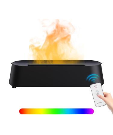 Aroma diffuser with flame effect 200 ml 7 colors light flame Diffusor for essential oils aromatherapy diffusers 2/4/6h Timer function with remote control waterless auto-power-off protection