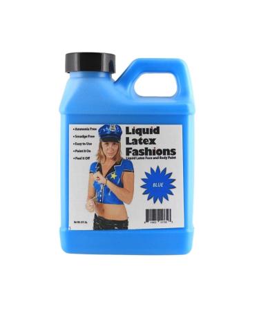 Liquid Latex Fashions- Ammonia Free Halloween makeup Blue Easy Applicable Paint for Adults and Kids Ideal for Art Theater Parties and Cosplay- 8 oz