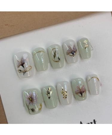 Hand worn nail art patches fake nails nail patches flower fake nails (Color : A Size : M) - Buy Online on GoSupps.com