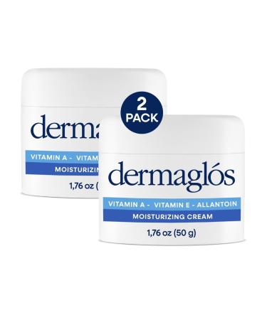 Dermaglos 2-pack Moisturizing Cream | Vitamin A (Retinoids) Vitamin E & Allantoin | Moisturizer for Wrinkles Stretch Mark Prevention Tattoo Aftercare Scar cream Anti-Aging | 1 76 oz 1.76 Ounce (Pack of 2)