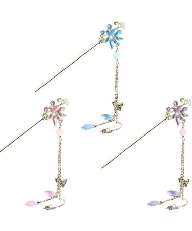 URFEDA Chinese Hair Stick Lotus Flower Hair Clips Shiny Metal Hair Sticks Rhinestone Hair Chopsticks Vintage Hair Stick Elegant Hair Sticks Fashion Hair Stick Hair Accessories for Women Girls - Buy Online on GoSupps.com