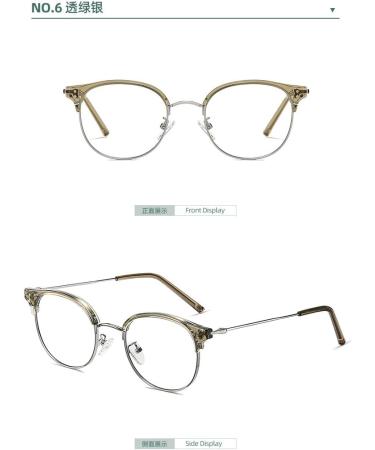 SERONI TR90 Blue Light Blocking Glasses for Men & Women - UV Protection Round Frame Green-Silver 49mm - Buy Online on GoSupps.com