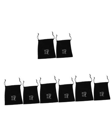 BIUDECO 8 Pcs Storage Bag Hair Dryer Supplies Straightener Drawstring Bag Hairdryer Bag Flocking Cloth Black