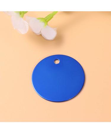 Milists 16-Piece Aluminum Alloy Blank Tags for Pets - Round Deep Blue 3.5cm DIY Accessories for Traction Ropes - Buy Online on GoSupps.com