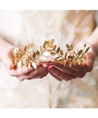 Chargances Gold Leaf Crown Headband - Bridal Tiara for Wedding, Prom, Festival - Bridesmaid Hair Accessories - Buy Online on GoSupps.com