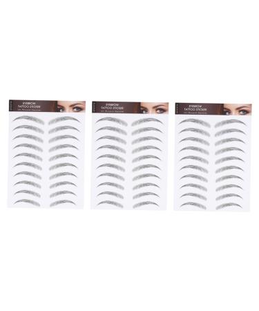 Balacoo 3 Sheets Waterproof Eyebrow Stickers Mens Sticking Stuffers Hair- Temporary Brow Tattoos Make up 3d 21x15cm Black