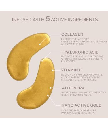 24k Gold Under Eye Patches (20 pairs) - Collagen Treatment for Dark Circles & Puffy Eyes - Buy Online on GoSupps.com