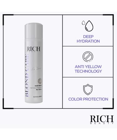 Rich Beauty Platinum Color Depositing Purple Mask - Neutralize Yellow Tones, Tones Blonde & Platinum Hair - For Color Treated Hair - Buy Online on GoSupps.com
