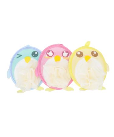 POPETPOP 3pcs Bath Towel Orange Hair Bow Exfoliating Bath Sponge Shower Loofah Nail Sample Display Mesh Shower Balls Shower Pouf Loofah Washcloth Tools for Kids Rayon Child Foam Ball Body