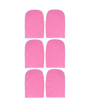 Beavorty 3 Pairs Hand Spa Cover Hand Treatment Mitts Insulated Gloves Bath Treatment Mitt Care Paraffin Pink