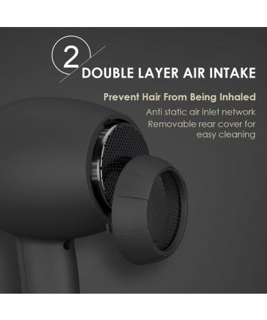 JINRI 1875W Negative Ion Hair Dryer - Professional Blow Dryer with Diffuser & Concentrator 2 Speed & 3 Heat Settings - International Shipping Available - Buy Online on GoSupps.com