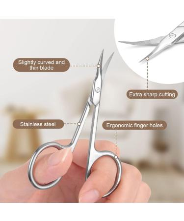 LOPHE Professional Stainless Steel Nail Scissors - Multipurpose Cuticle & Dead Skin Scissors for Nails, Nose Hair, Eyelashes, and Eyebrows - Buy Online on GoSupps.com