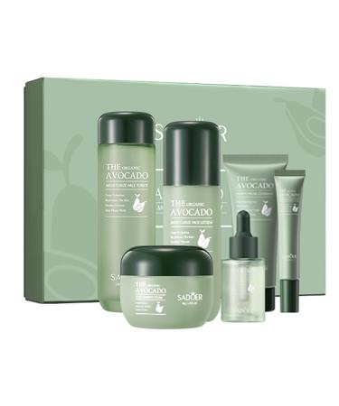 Avocado Skin Care Set Skin Care Kit with Facial Cleanser Toner Serum Lotion Cream Eye Cream Anti-Aging Smooth Hydrating Skin Care Kit For Women Men